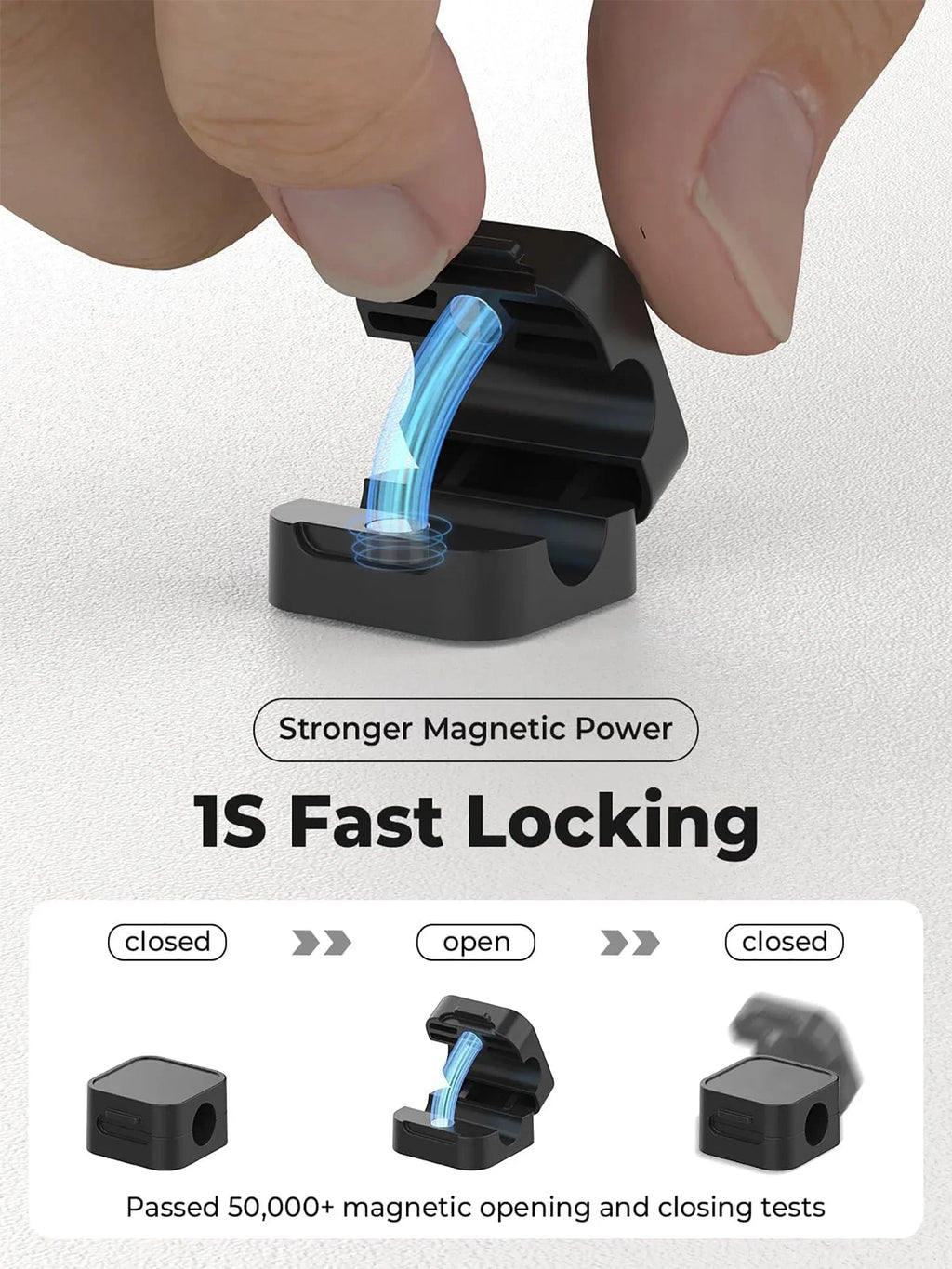 MagGrip.
Organizador magnético para cables/ Escritorio, Hogar, Oficina o Coche