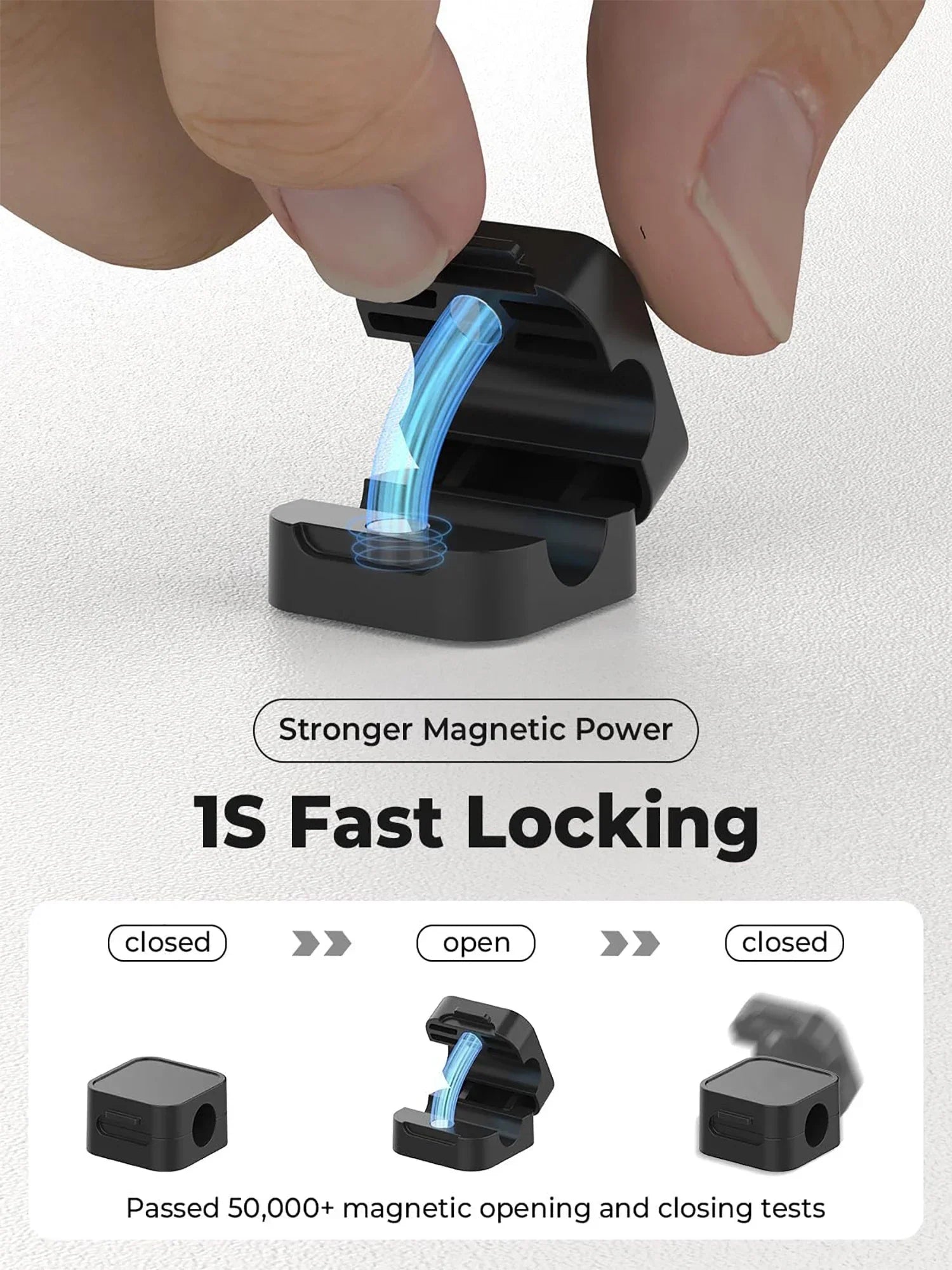 MagGrip.
Organizador magnético para cables/ Escritorio, Hogar, Oficina o Coche