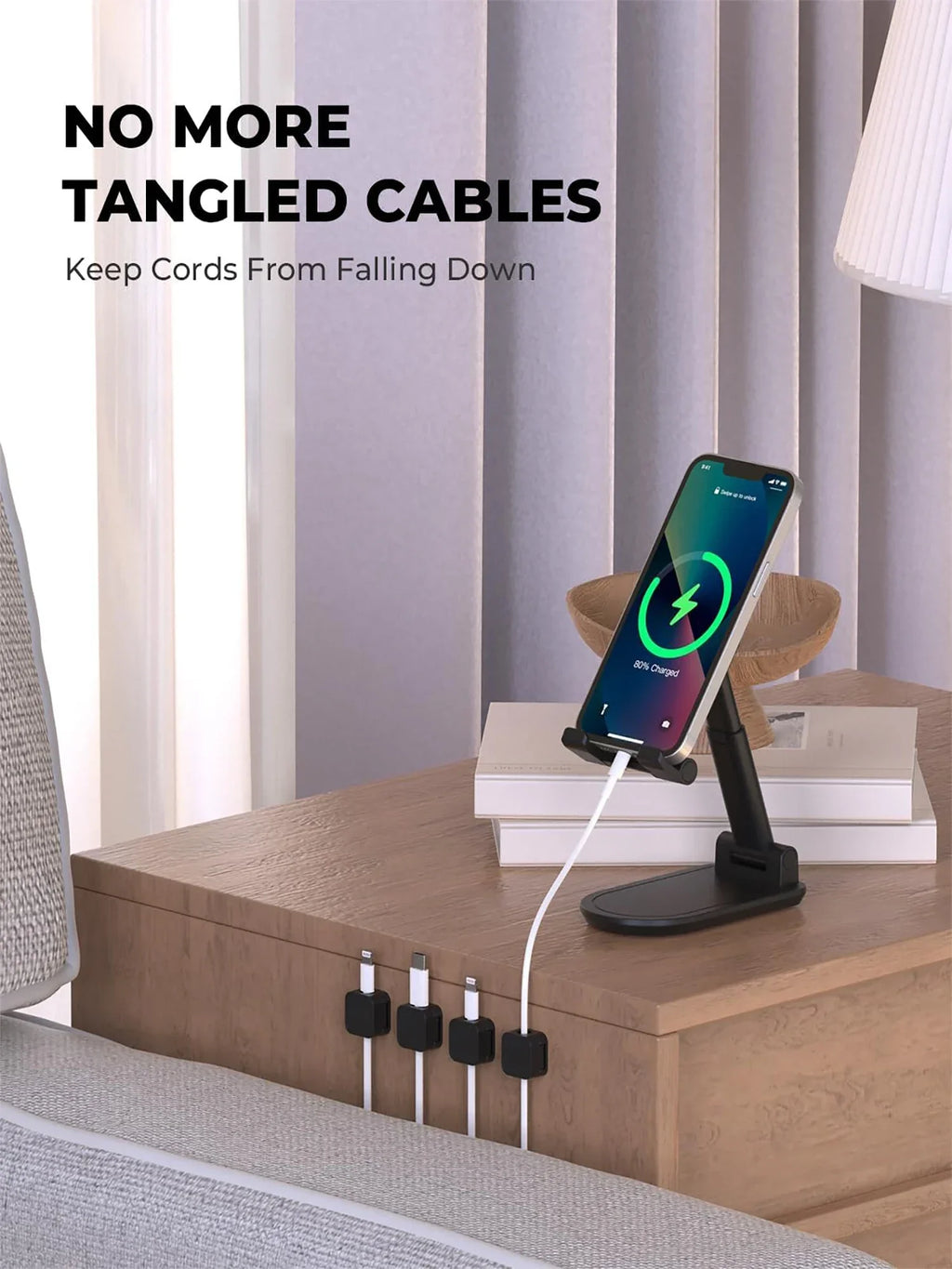 MagGrip.
Organizador magnético para cables/ Escritorio, Hogar, Oficina o Coche